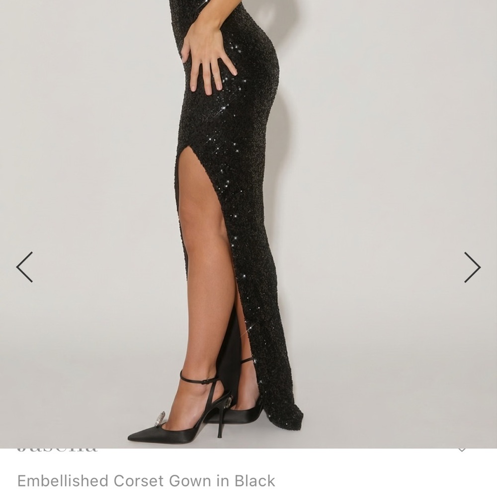 Oh Polly Jasella Embellished Corset Gown – Black | Worn Once - Picture 3 of 8